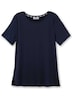 Longshirt Funktionsshirt in Longform Kurzarm Uni Rundhalskragen