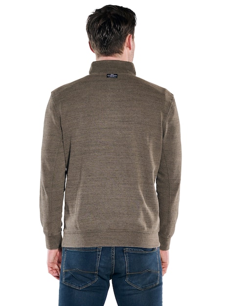 engbers Herren Sweatshirt Stehbund , Dunkelbraun