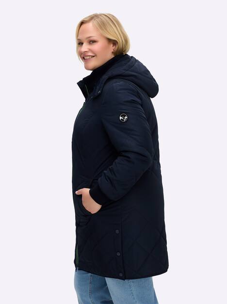Steppjacke Langarm Uni Mit Kapuze