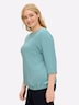 Sweatshirt 3/4-Arm Uni Ohne Kragen