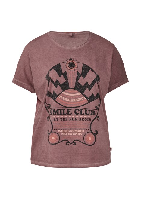 Gewaschenes T-Shirt mit Frontprint