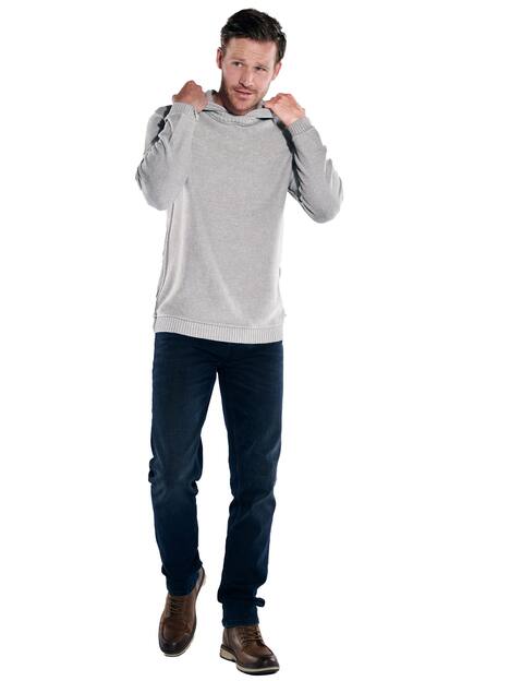 engbers Herren Pullover mit Kapuze , Silbergrau