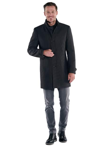 engbers Herren Mantel mit heraustrennbarem Inlet , Anthrazit