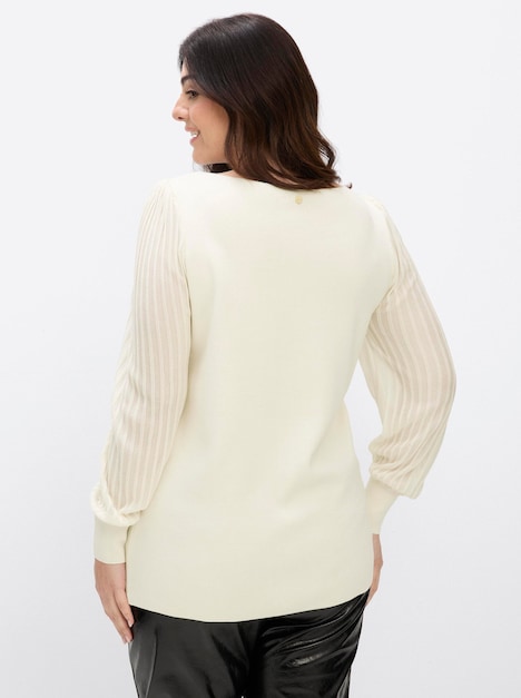 Langarm-Pullover Langarm-Pullover mit Ballonärmeln Langarm Ohne Kragen