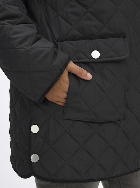 Steppjacke Steppjacke mit Cord-Akzenten Langarm Umlegekragen