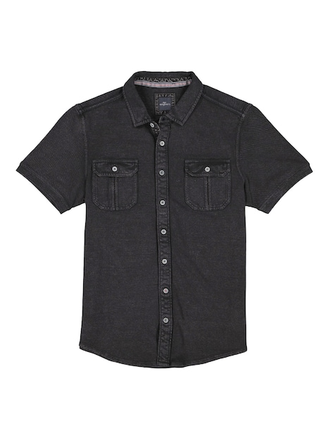 Herren Poloshirt mit durchgehender Knopfleiste , Anthrazit