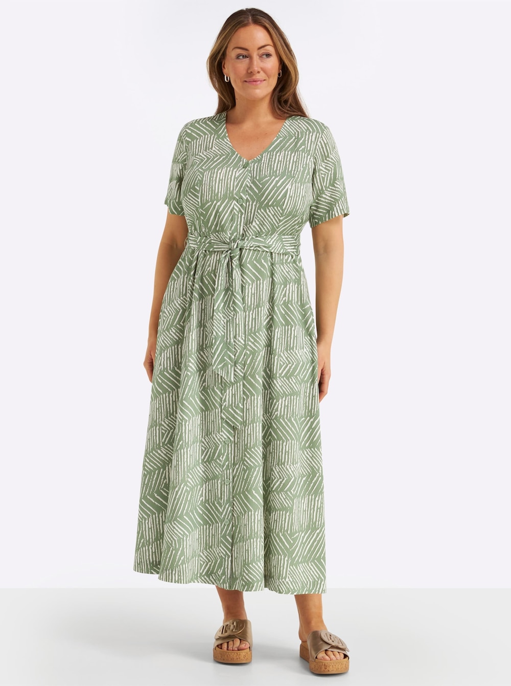 Kleid Kurzarm Ohne Kragen