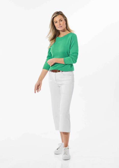 Baumwoll-Pullover, U-Boot-Ausschnitt