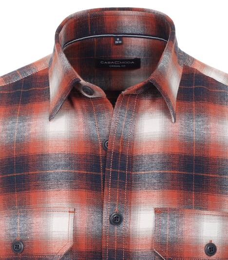 Flanellhemd kariert Casual Fit