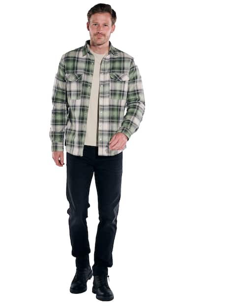 engbers Herren Overshirt kariert , Hellgruen