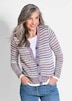 Langarm Jacke mit Muster, V-Ausschnitt