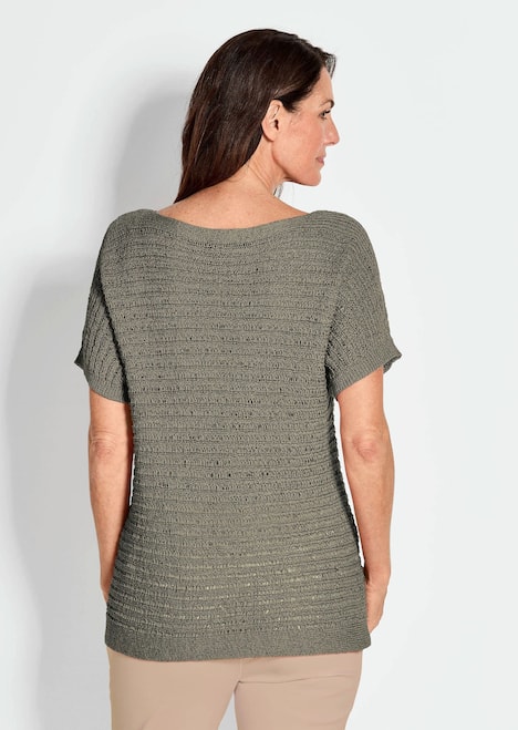 Kurzarm-Pullover mit Rippen