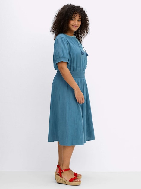 Kleid Kurzarm Ohne Kragen