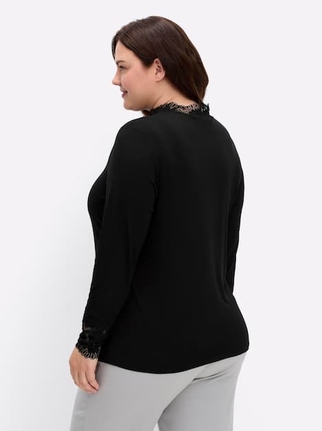 Shirt Langarm Stehkragen