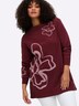 Pullover Langarm Jersey, Intarsien Sonstiges Muster Stehkragen