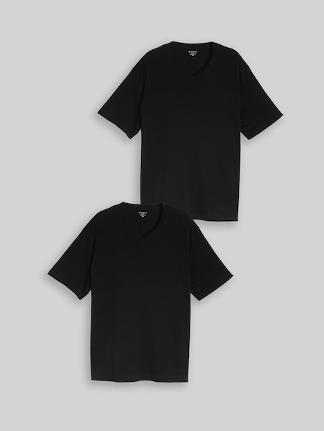 T-Shirts mit V-Ausschnitt im 2er-Pack