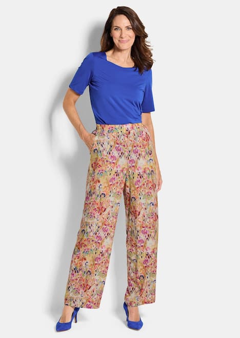Schlupfhose mit floralem Print