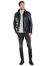 Herren Lederjacke mit herausnehmbarem Inlet , Schwarz