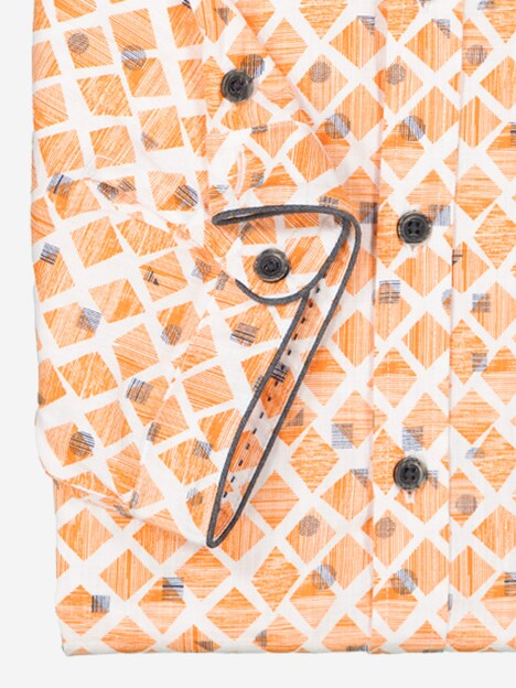 Herren Kurzarm-Hemd gemustert , Orange