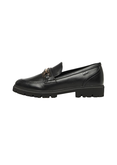 Loafer in Leder-Optik mit Schmuck-Detail