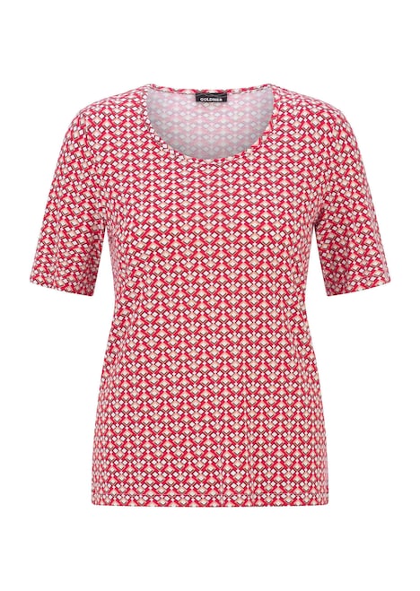 Jersey shirt met minimalistisch ruitpatroon