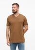 Baumwoll-T-Shirt mit Logo-Print und V-Neck