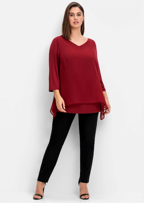 3/4-Arm-Shirt 3/4-Arm Uni Ohne Kragen