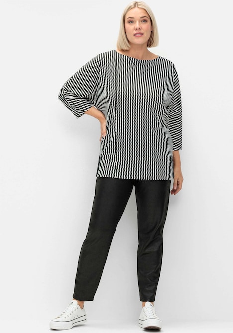 Leggings Leggings in Schimmer-Leder-Optik Rundumdehnbund Uni