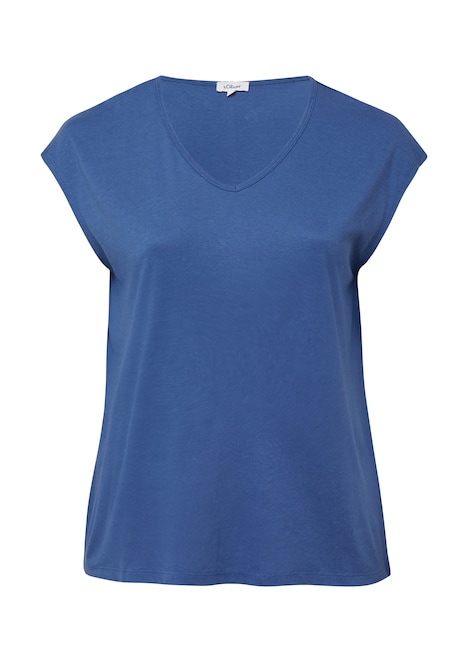 T-Shirt mit V-Ausschnitt im Relaxed Fit