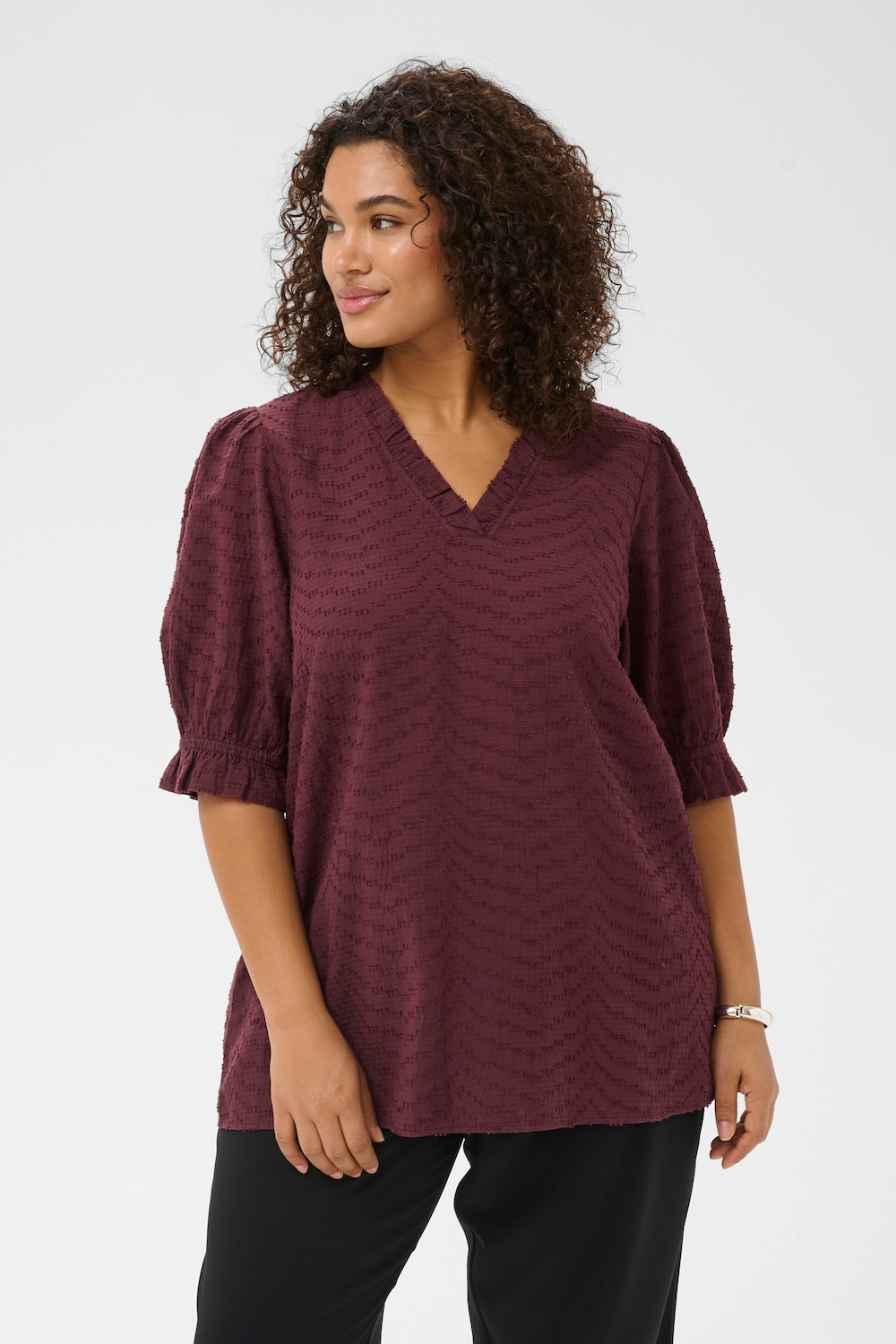 Blouse met korte mouwen Regular fit