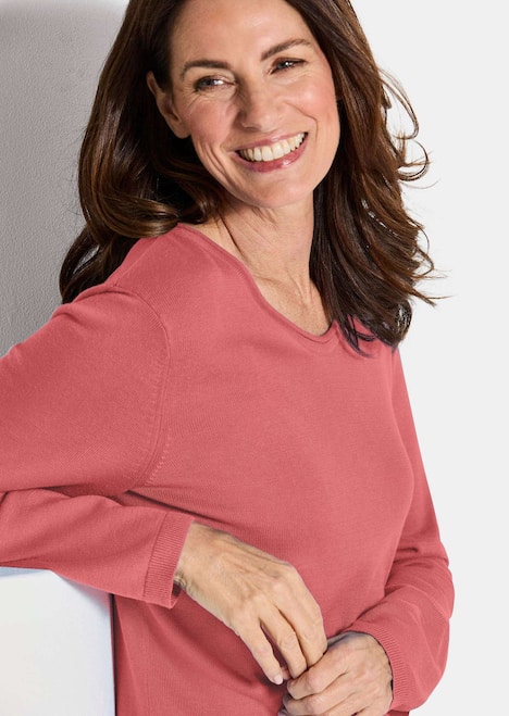 Edler Feinstrickpullover, V-Ausschnitt