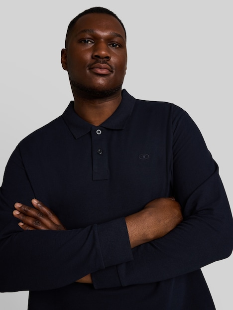 Langarm Piqué Poloshirt