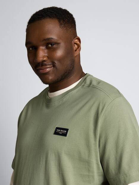 T-Shirt aus Baumwolle mit Logo-Badge