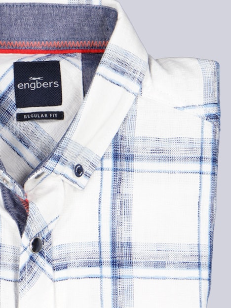 Herren Kurzarm-Hemd kariert , Brilliantblau