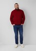 Strukturmix-Pullover aus reiner Baumwolle mit Rollkragen