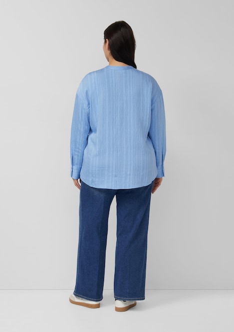 Strukturierte Viskosemix-Bluse im Relaxed Fit