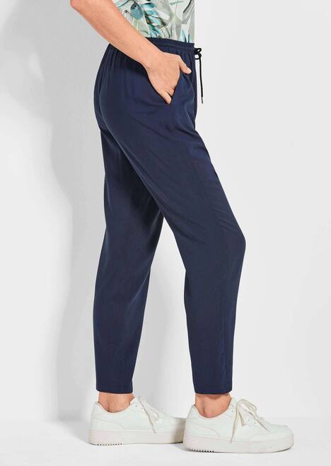 Effen blauwe stoffen broek SARA