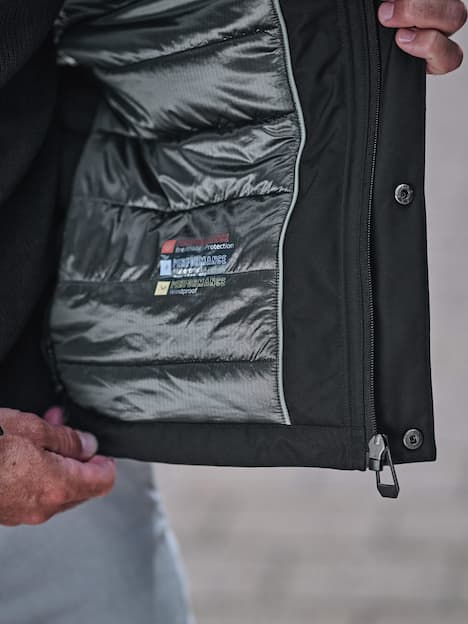 engbers Herren Funktionsjacke mit abnehmbarer Kapuze , Schwarz