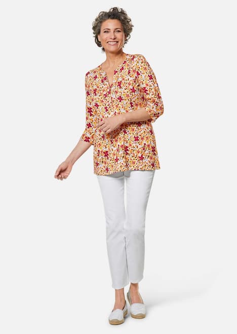 Figurschmeichelndes Drucktunika-Shirt