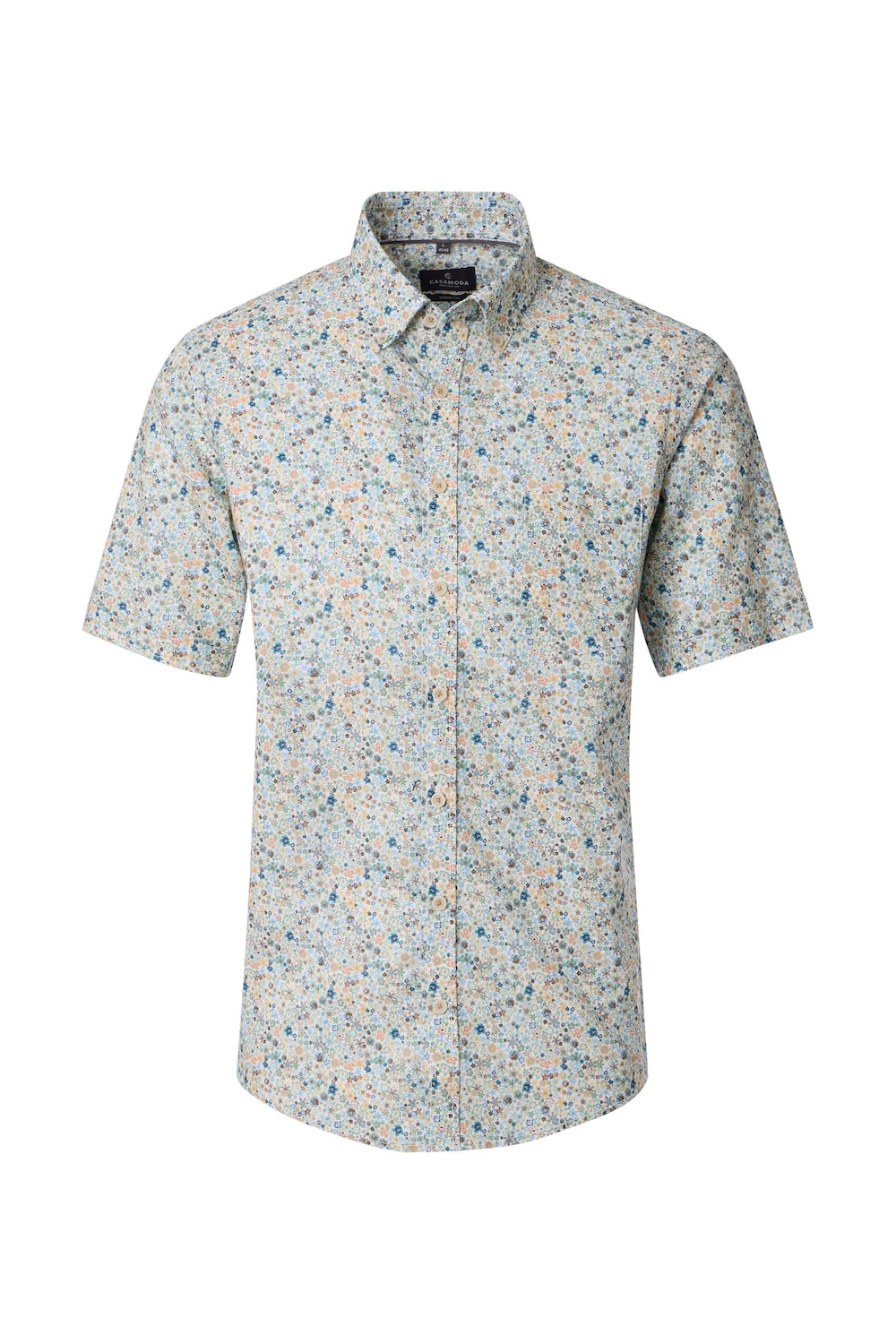 Leinenhemd Kurzarm Print Casual Fit