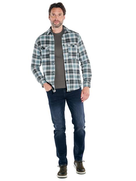 engbers Herren Overshirt kariert , Oliv