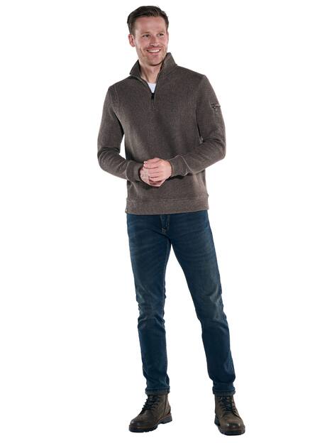 engbers Herren Sweatshirt mit Stehbund , Dunkelbraun