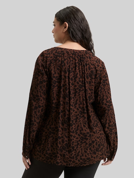 Bluse mit Leo-Print