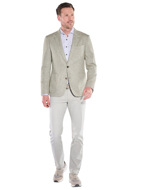 Herren Sakko in Waffeloptik made in Europe , Khaki