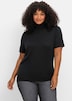 Pullover Kurzarm Jersey Uni Rollkragen