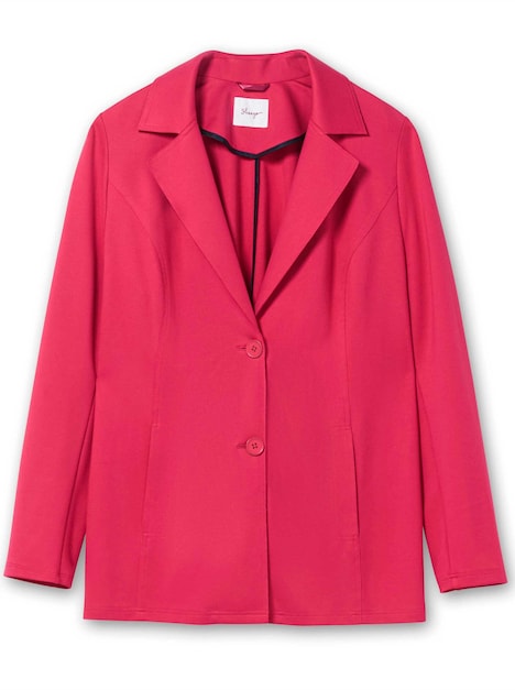 Sweatblazer Blazer mit Reverskragen Langarm Uni Reverskragen
