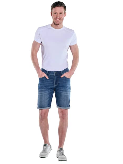 engbers Herren Jeans-Shorts regular , Mittelblau