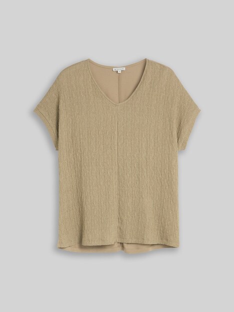 Loose Fit T-Shirt im Material-Mix