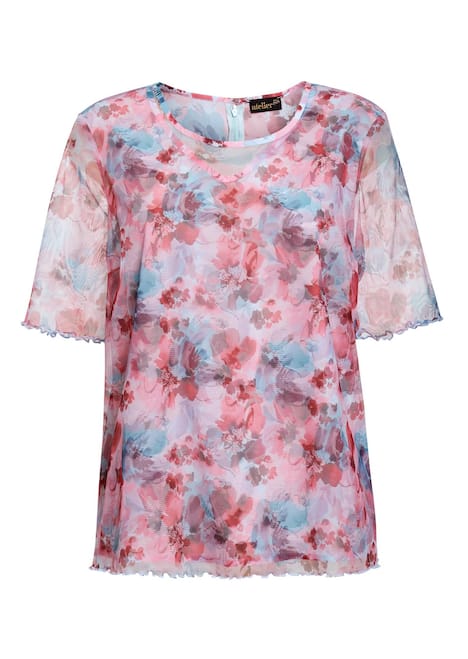 GOLDNER Mesh blouse Gedessineerde blouse van heerlijk zacht mesh