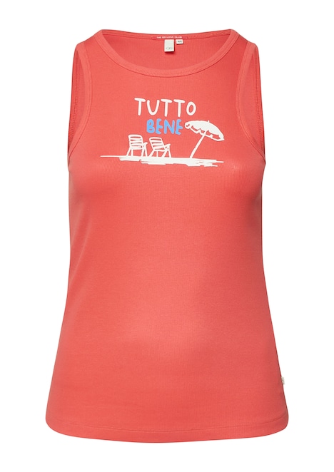 geripptes Tanktop mit Print